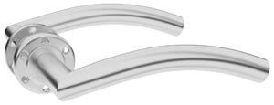 Curved Door Handle Set with PZ Profile Cylinder Stainless Steel