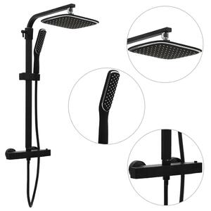 Dual Head Shower Set with Mixer and Hose Black