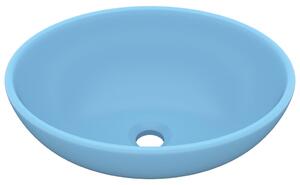 Luxury Basin Oval-shaped Matt Light Blue 40x33 cm Ceramic