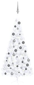 Artificial LED Half Christmas Tree & Ball Set