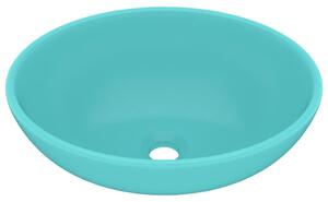 Luxury Basin Oval-shaped Matt Light Green 40x33 cm Ceramic