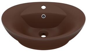Luxury Basin Overflow Oval Matt Dark Brown 58.5x39 cm Ceramic