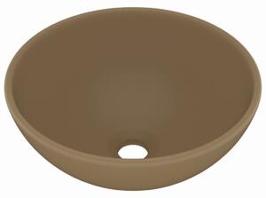 Luxury Bathroom Basin Round Matt Cream 32.5x14 cm Ceramic