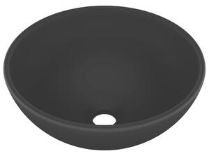 Luxury Bathroom Basin Round Matt Black 32.5x14 cm Ceramic