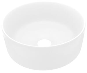 Luxury Wash Basin Round Matt White 40x15 cm Ceramic