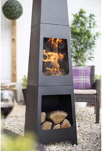 Malmo Steel Chiminea with Log Store