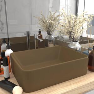 Luxury Wash Basin Matt Cream 41x30x12 cm Ceramic