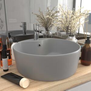 Luxury Wash Basin with Overflow Matt Light Grey 36x13 cm Ceramic