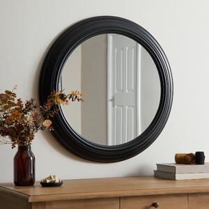 Timeless Round Wall Mirror, Black 76cm Black