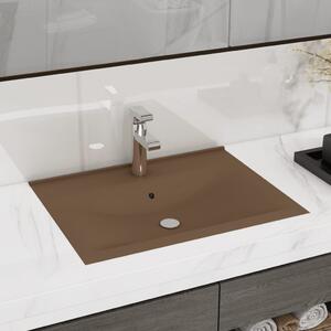 Luxury Basin with Faucet Hole Matt Cream 60x46 cm Ceramic