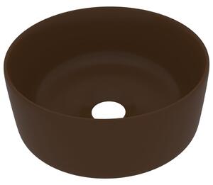 Luxury Wash Basin Round Matt Dark Brown 40x15 cm Ceramic