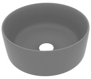 Luxury Wash Basin Round Matt Dark Grey 40x15 cm Ceramic
