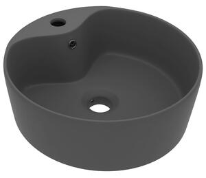 Luxury Wash Basin with Overflow Matt Dark Grey 36x13 cm Ceramic