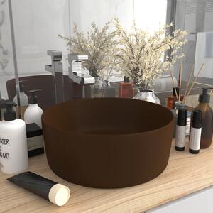 Luxury Wash Basin Round Matt Dark Brown 40x15 cm Ceramic