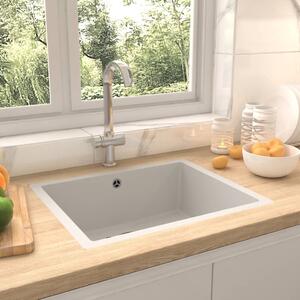 Kitchen Sink with Overflow Hole White Granite