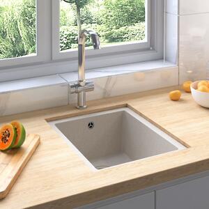 Kitchen Sink with Overflow Hole Beige Granite