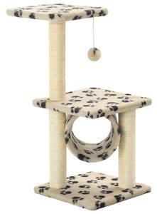 Cat Tree with Sisal Scratching Posts 65 cm Beige Paw Print