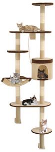 Cat Tree with Sisal Scratching Posts Wall Mounted 194 cm