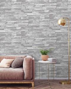 Grandeco Home Inhibition Stone Grey Wallpaper