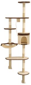 Cat Tree with Sisal Scratching Posts Wall Mounted 194 cm