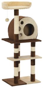 Cat Tree with Sisal Scratching Posts 127 cm Beige and Brown