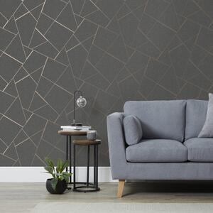 Crown Diamond Fractal Copper Wallpaper grey