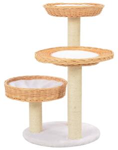Cat Tree with Sisal Scratching Post Natural Willow Wood