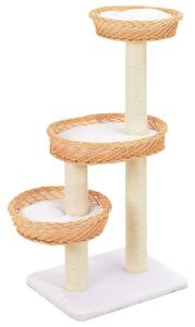 Cat Tree with Sisal Scratching Post Natural Willow Wood