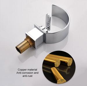 C Shaped Copper Waterfall Bathroom Tap