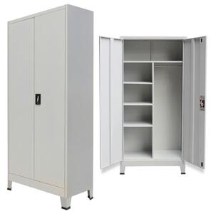 Locker Cabinet with 2 Doors Steel 90x40x180cm Grey