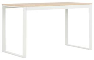 Computer Desk White and Oak 120x60x70 cm