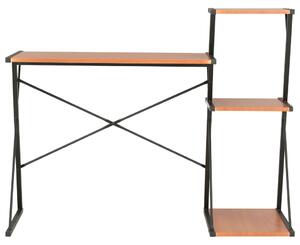 Desk with Shelf Black and Brown 116x50x93 cm