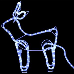 Cold White Light Christmas Reindeer & Sleigh