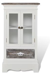 Cabinet 2 Doors 1 Drawer White Wood