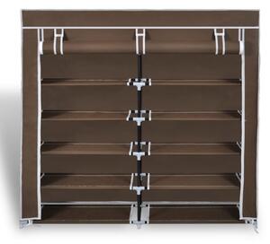 Fabric Shoe Cabinet with Cover 115 x 28 x 110 cm Brown