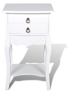 Nightstand with 2 Drawers White