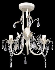 Crystal Pendant Ceiling Lamp Chandelier Elegant White