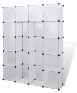 Modular Cabinet 14 Compartments White 37x146x180.5 cm