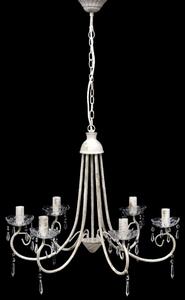 Pendant Ceiling Lamp Elegant Chandelier White 6 Bulb Sockets