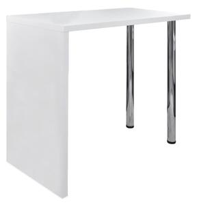 Bar Table MDF with 2 Steel Legs High Gloss White