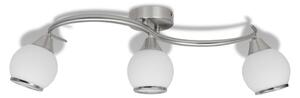 Ceiling Lamp with Glass Shades on Waving Rail for 3 E14 Bulb