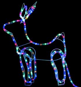 Outdoor Lighted Christmas Reindeer & Sleigh