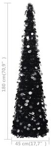 Artificial Slim Pop-up Black Christmas Tree