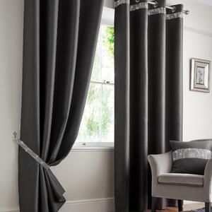 Palace Ready Made Eyelet Blockout Curtains Charcoal