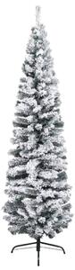 Slim LED Christmas Flocked Tree With Ball Set