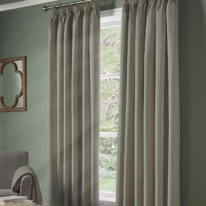 100% Blackout Ready Made Pencil Pleat Curtains Grey