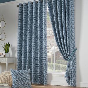 Cambourne Blockout Ready Made Eyelet Curtains Blue