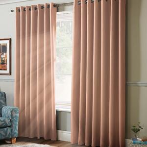 100% Blackout Ready Made Eyelet Curtains Pink