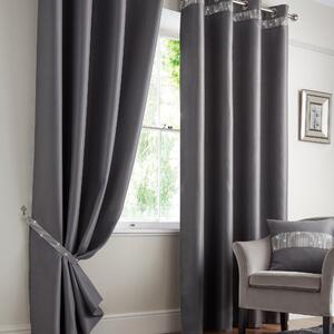 Palace Ready Made Eyelet Blockout Curtains Silver