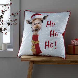 Catherine Lansfield Christmas Giraffe Cushion MultiColoured